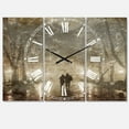 thumbnail image 4 of Designart 'Couple Walking in Night Lights' Traditional Wall Clock, 4 of 4