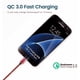 thumbnail image 3 of Cable USB trenzado de nailon de carga rápida de 2 m para Samsung, Huawei, LG, Sony, HTC, Nexus, Xiaomi Redmi Note 5 6 Pro, Wiko Lenny Jerry 2 3, etc. - Rojo, 3 of 5