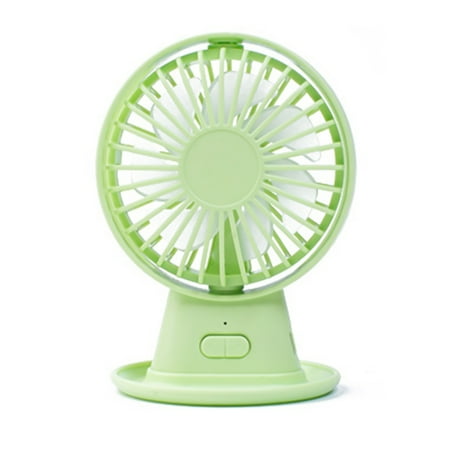

LA TALUS Mini Portable USB Rechargeable Adjustable Three Wind Speeds with Night Light Desktop Cooling Fan for Home Green