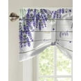 thumbnail image 2 of Pastoral Style Lavender Purple Flower Bicycle Window Curtain Kitchen Cabinet Coffee Tie-Up Valance Curtain Rod Pocket Curtain, 2 of 6