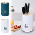 thumbnail image 1 of Wooden Countertop Knife Storage Rack - Detachable Organizer for Knives, Utensils & Cutlery, 1 of 7