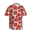 thumbnail image 2 of Daiia Rose Flowers Hawaiian Shirt for Men Gentle Cotton Regular Short Sleeve Casual-Medium, 2 of 9