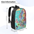 thumbnail image 2 of Disketp Cartoon Map Of Europe School Backpack, Lightweight Basic Middle School Bookbags 17 Inch Casual Daypack for Student College, Travel or Outdoor, 2 of 6