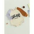 thumbnail image 3 of Bagilaanoe Newborn Baby Girl Boy Oversized Romper Sweatshirt Long Sleeve Bodysuit Contrast Color Pullover 6M 12M 18M 24M Infant Casual Tee Tops, 3 of 9
