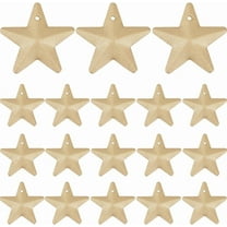 50PCS 1" Matte Gold Metal Star Decor Barn Star With Hole Iron Vintage Wall Arts Hanging Wall Decors for Crafts House Christmas Indoor Outdoor Diy Handmade Decorative Accent