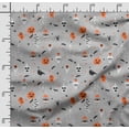 thumbnail image 2 of Soimoi Halloween Print, Silk Fabric, Decor Sewing Fabric by The Yard 42 Inch Wide,Decorative Fabric for Shirts Suits Ties, Light Gray, 2 of 5