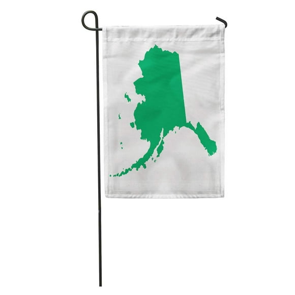 POGLIP Green Abstract Map Alaska America Arctic Bay Bering Bristol Capital Garden Flag Decorative Flag House Banner 12x18 inch