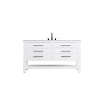 Elegant Kitchen and Bath 60 inch Single Bathroom Vanity in White