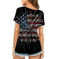 thumbnail image 6 of OAVQHLG3B 4th of July Outfits for Women American Flag T Shirt Summer Casual Round-neck Shirt T Short Sleeve Letters Print Tees Tops Blouse, 6 of 6