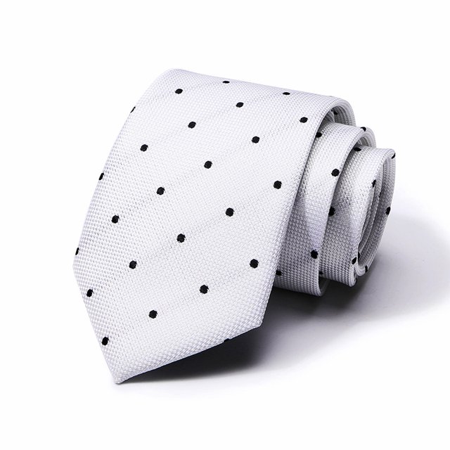 Corbata de seda de poliéster con puntos de corbata, fabricante de corbatas de 8 cm para hombres de negocios, ropa formal, corbata de estudio para bodas