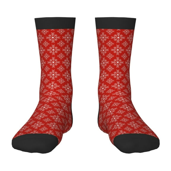 Naloa Red White Snowflakes Kids Socks Unisex Kids and Toddlers' Crew Socks, ,1 Pairs