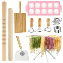 12 Pcs Pasta Making Tool Set Include Pasta Drying Rack Gnocchi Board Dough Scraper Ravioli Maker Cutter Dumpling Maker Tool and More for Home Use