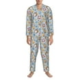 thumbnail image 3 of Naloa Summer Time With Gnome Men’s Pajamas Set - Long Sleeve Button Down Sleep Shirt and Pajama Bottoms Sleepwear Set-Medium, 3 of 7