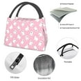 thumbnail image 4 of Yiaed Pink Cartoon Bear Print Lunch box lunch bag Portable Insulated Lunch Box for Women Men Cooler Tote Bag with Front Pocket for Work Picnic Travel, 4 of 6