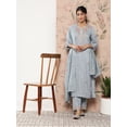 thumbnail image 1 of Janasya Indian Women's Mint Blue Poly Silk Floral Embroidery Kurta with Pant and Dupatta, 1 of 6