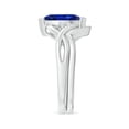 thumbnail image 3 of Angara Natural 1.15 Ct. Blue Sapphire with Diamond Solitaire Ring in 14K White Gold for Women (Ring Size: 3.5), 3 of 10