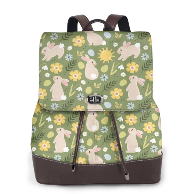 Fotbe Happy Easter Mochila Bolso con Estampado para Mujer, Mochila Antirrobo de Nylon Impermeable, Bolsa Ligera de Hombro