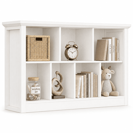 Cube Storage Bookcase Warm White 7 Cube (47.2"W x 26"H) Home Office Use