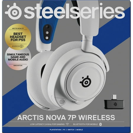 SteelSeries - Arctis Nova 7P  Wireless Gaming Headset for PS5, PS4 - White