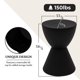 thumbnail image 5 of Mesa auxiliar LeisureMod Boyd Modern Hourglass con almacenamiento negro, 5 of 9