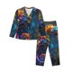 thumbnail image 1 of Balery Neon Seahorse Underwater Realm Conjunto de Pijama con Estampado para Mujer, Conjunto de Dos Piezas con Manga Larga, Ropa de Dormir Suave con Bolsillos, Pijamas Cómodos-Small, 1 of 7