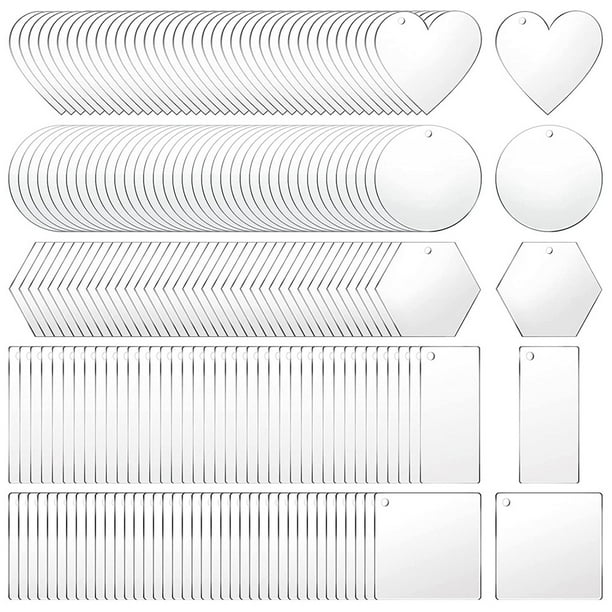 200 Piezas AcríLico en Blanco AcríLico Transparente Colgantes para Proyectos de Manualidades DIY