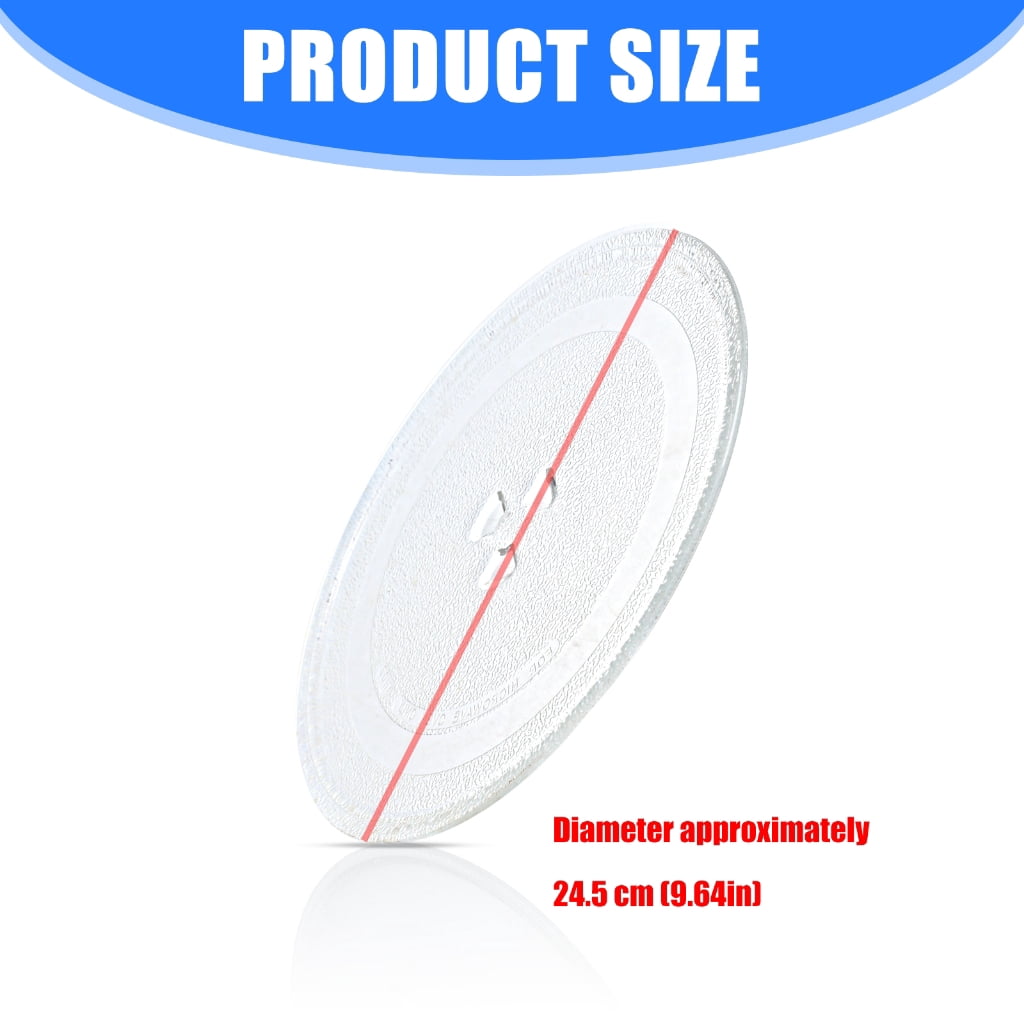 Microwave Glass Turntable 24.5cm Y-Base Heatproof Rotating Plate Dishwasher Safe Replacement