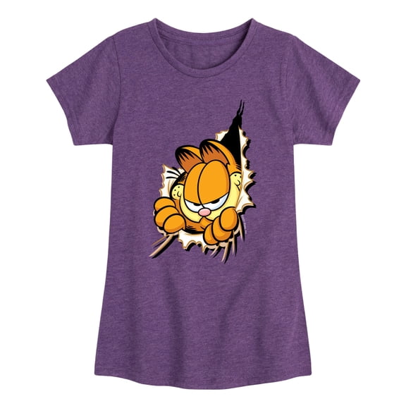 Garfield - Peeking Out - Toddler And Youth Girls Short Sleeve Graphic T-Shirt