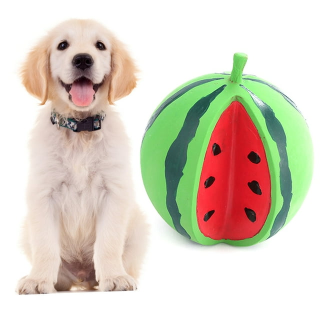 Dog Chew Toy Fruits Realistic Bite Proof Pet Squeaky Toy Puppy Bite Toy for Dog
