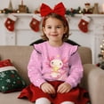 thumbnail image 2 of Yuyamidu Axolotl Sweatshirt for Girls 3T 4T Toddler Pink Crewneck Sweatshirts Ruffle Shoulder Long Sleeve Pullover Tops Soft Lightweight School Outdoor Play Clothes, 2 of 8