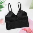 thumbnail image 2 of Sujetador sexy Mujer Chaleco pequeño Tubo sedoso Top Verano Cuello en V Ropa interior, Negro kenally AP001263-02B, 2 of 7