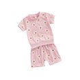 thumbnail image 2 of Musuos Baby Girls 2 Piece Outfit 6 12 18 24M 3T Daisy Print Short Sleeve T-Shirt and Elastic Shorts Set Cute Summer Clothes, 2 of 10