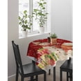 thumbnail image 4 of Red Christmas Tablecloth Square Table Cloth 54x54, Waterproof Tablecloth Outdoor Table Cloth, Xmas Snowman Bear Snowflake Washable Table Cover for Kitchen Dining Party, 4 of 8