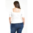 thumbnail image 3 of Blusa escote cuadrado Roman Fashion /Tallas Extras, 1823 (Blanco) blanco 42, 3 of 6