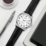 Watch for Men Minimalist Ultra Thin Wrist Watch Waterproof Quartz Analog Watch with Leather Strap -Gift for Men