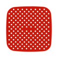 thumbnail image 4 of Yuarrent Revestimientos reutilizables para freidora de aire de 8,5 pulgadas, impermeables, antiadherentes, alfombrillas para cesta de freidora Kits de desorden para acampar Negro/Rojo, 4 of 6