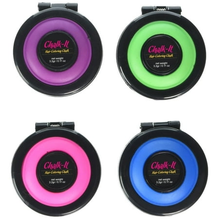 - Blingirls Chalk-it Hair Coloring Chalk, Temporary Hair Coloring in Bright Colors Purple, Green, Pink, Blue, Works On All Hair Colors