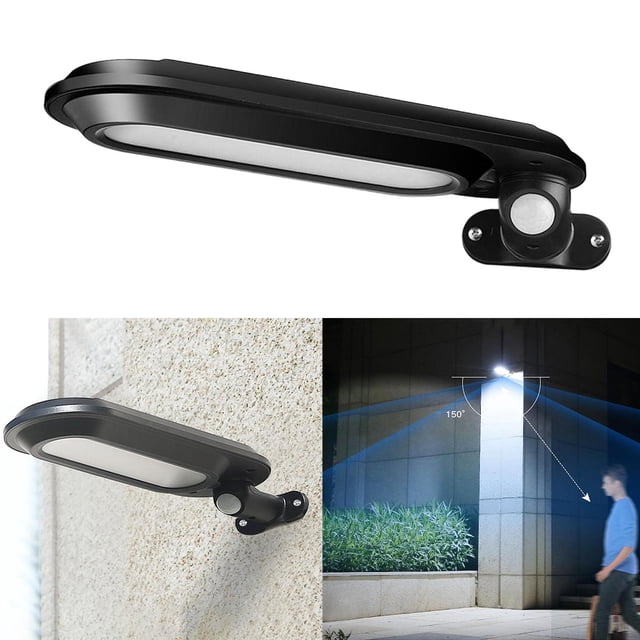 Lámpara de pared de patio con sensor de movimiento de luz de calle LED para exteriores Luz de seguridad impermeable Luz negra_blanca Cola Luz impermeable