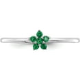 thumbnail image 5 of Sterling Silver Rhodium-Plated Polished Green Cz Flower Ring (Size 6) Made In China qr7383-6, 5 of 5