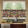 thumbnail image 4 of Yayeee Kitchen Curtains Tier Set of 2 Light Filtering 57"x24" Over Sink Window Panels, Vibrant Flowers, 4 of 7
