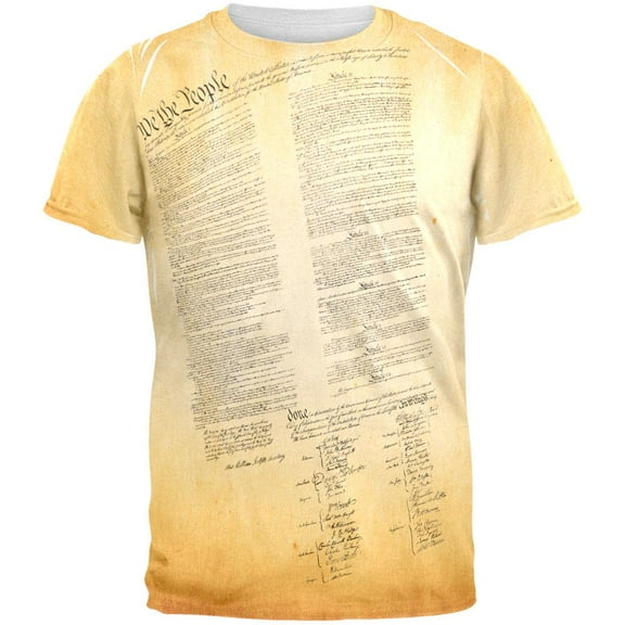Constitution United States America All Over Adult T-Shirt - Medium