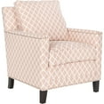 thumbnail image 3 of SAFAVIEH Buckler Classic Upholstered Club Chair w/ Silver Nail Heads, Peach Pink/White, 3 of 4