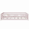 thumbnail image 6 of Bellemave Twin Size Floor Beds with Door, Wood Montessori Bed with Fence Railings & Support Slats, No Box Spring Needed (Pink), 6 of 7