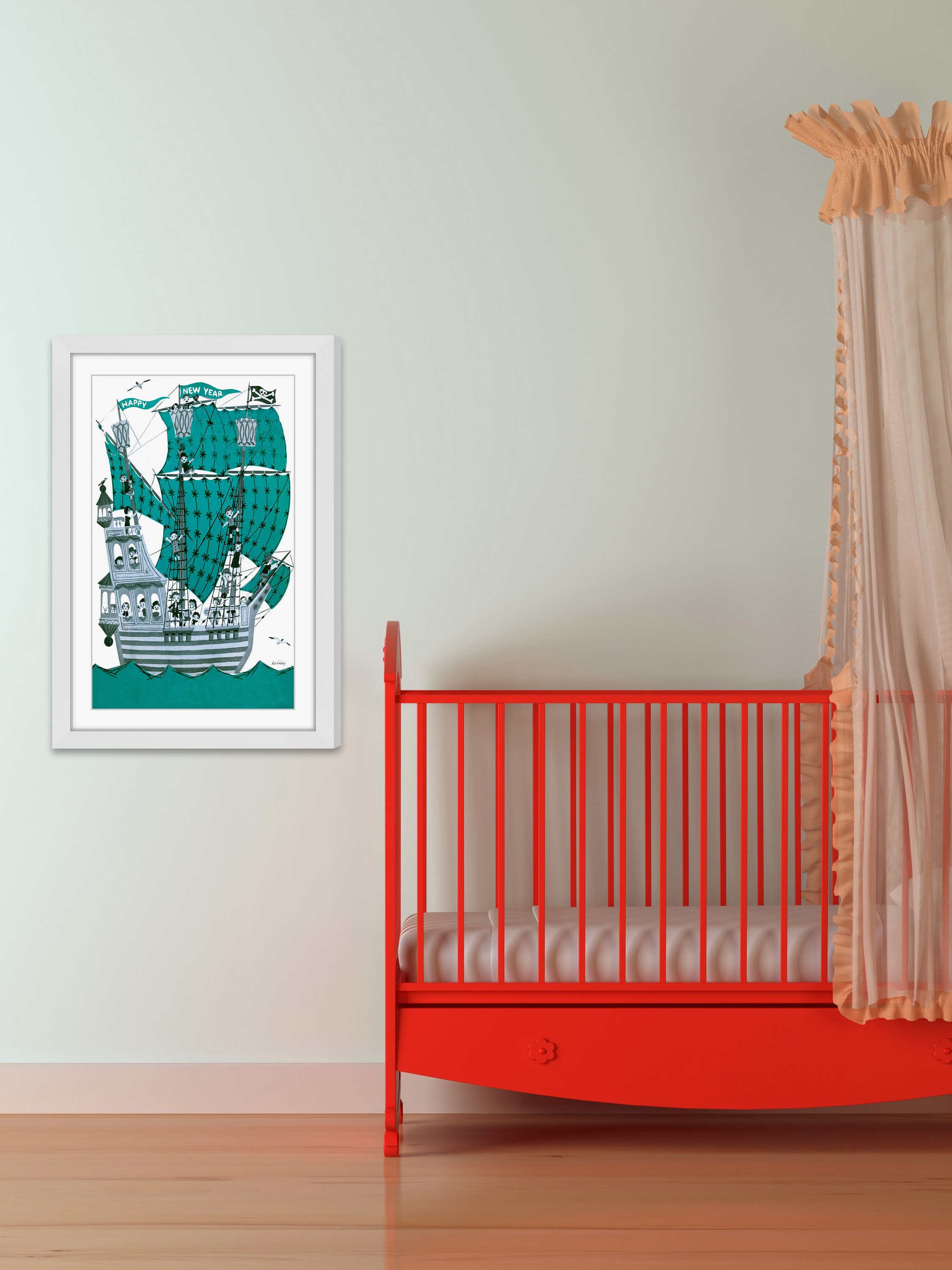 "Green Sails" Framed Painting Art Print