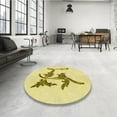 thumbnail image 4 of Ahgly Company Machine Washable Indoor Square Transitional Sun Yellow Area Rugs, 7' Square, 4 of 7