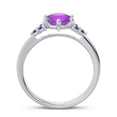 thumbnail image 4 of Diamond-Capitals 2.20 Ct Wonderful Round Cut Amethyst & Blue Sapphire Gemstone Ring Perfect Birthday Gift for her 18K White Gold Size 3, 4 of 7