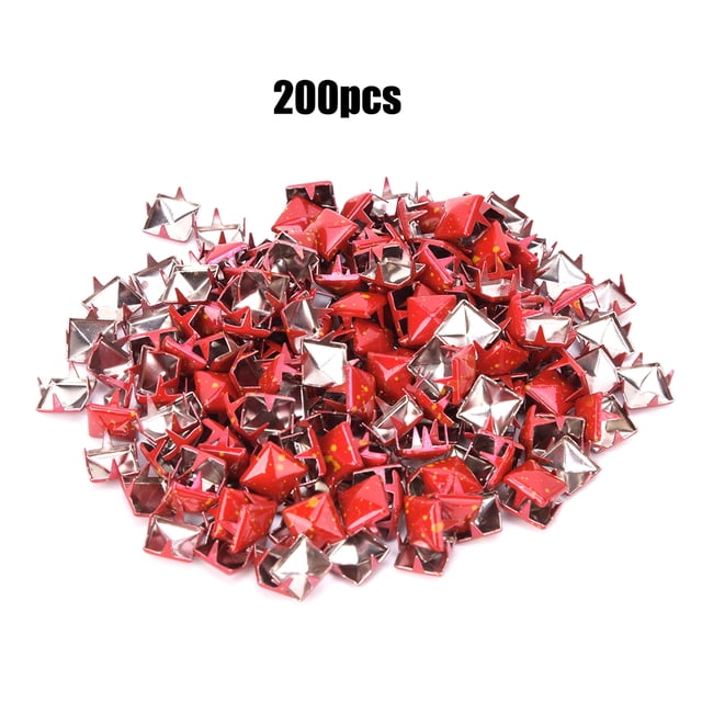 Decorative Rivet Four Claw Rivets 200Pcs Square Rivets Metal Stylish DIY Shoes Bags Hats Decoration Accessories 9mm