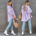 thumbnail image 2 of LYMAYTER Women's Solid Color Cardigan Long Sleeve Jacket Loose Top Denim Top S-XL, 2 of 6