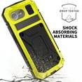 thumbnail image 3 of Allytech Heavy Duty Protective Case for iPhone 16e, [Built-in Tempered Glass Screen Protector] [Wireless Charging] Rugged Dustproof Anti-Drop Hang Rope Case with Hidden Kickstand, Yellow, 3 of 9