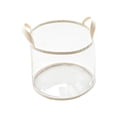 thumbnail image 2 of Foldable Clear Storage Basket with Handle 25x21cm, PVC Organizer Bin for Wardrobe Shelf Nursery, Sturdy Lightweight Transparent, Wide Opening Easy Access, Bedroom Living Room Storage, 2 of 6